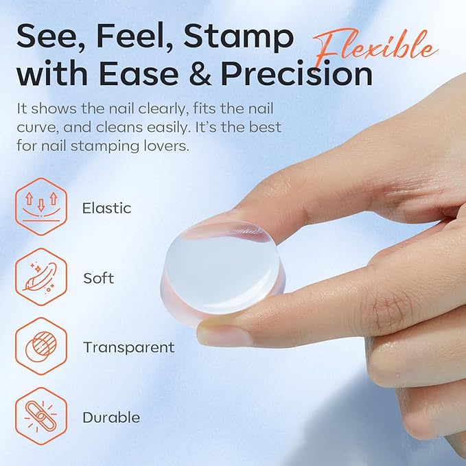 modelones French Tip Tool- 6 Pcs Nail Stamp French Manicure Kit Suitable for DIY Together with Gel Nail Polish Art Tips Printing Tool Kit