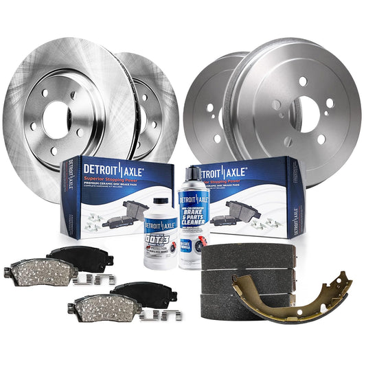 Detroit Axle - Brake Kit for 04-08 Toyota Prius Replacement 2004 2005 2006 2007 2008 Disc Brake Rotors Ceramic Brakes Pads Front and Rear