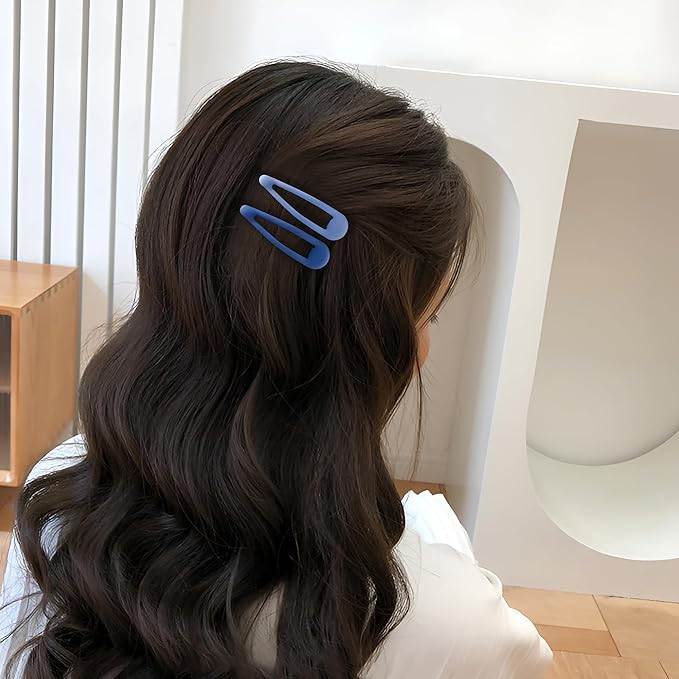 Small Hair Barrettes For Women No Slip Metal Snap Clips For Thin And Fine Hair,Matte Mix Colors,20 PCS,1.97 x 0.5 Inch.