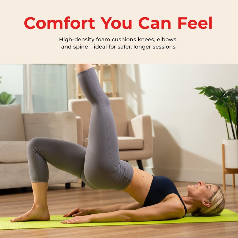 Sunny Health & Fitness Exercise Yoga Mat – Firm Studio Support for Stability & Grounded Balance – Durable, Tear-Resistant & Portable for Yoga, Pilates & Floor Workouts- Black– NO. 031-BK