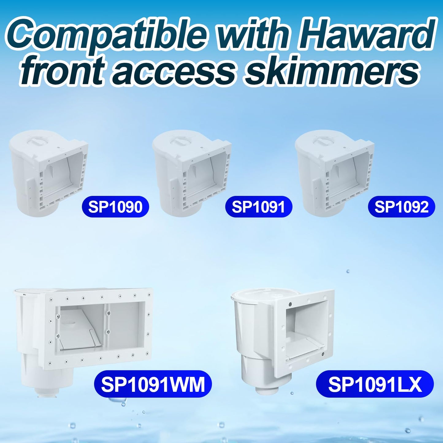 PAMASE Pool Skim Vacuum Plate Adapter - SP11041 Same Size Compatible with Hayward SP1090, SP1091, SP1092 Skimmer, 6in Above-Ground Pool Vacuum Plate Replacement with 1 1/4” & 1 1/2” Combo Hose Elbow