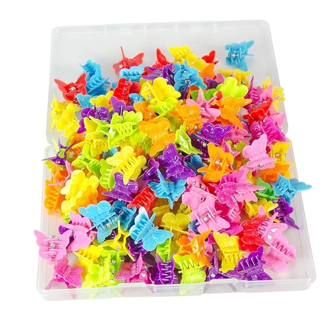 50 Packs Assorted Color Butterfly Hair Clips, Beautiful Mini Butterfly Hair Clips Hair Accessories for Women and Girls (50 pcs Random Colour)