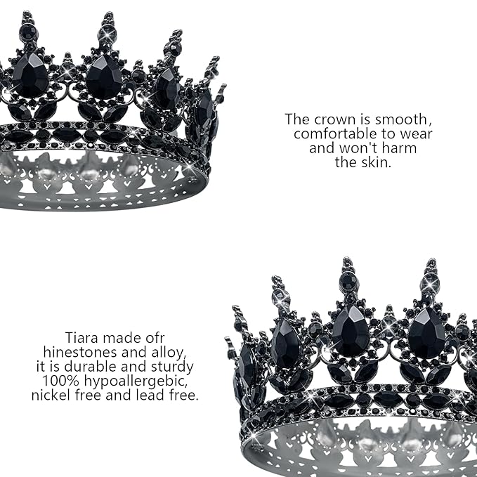 YOUlDIANZI Queen Crown Rhinestone Wedding Crowns and Tiaras for Women Costume Party Hair Accessories Princess Birthday Crown Crystal Bridal Crowns