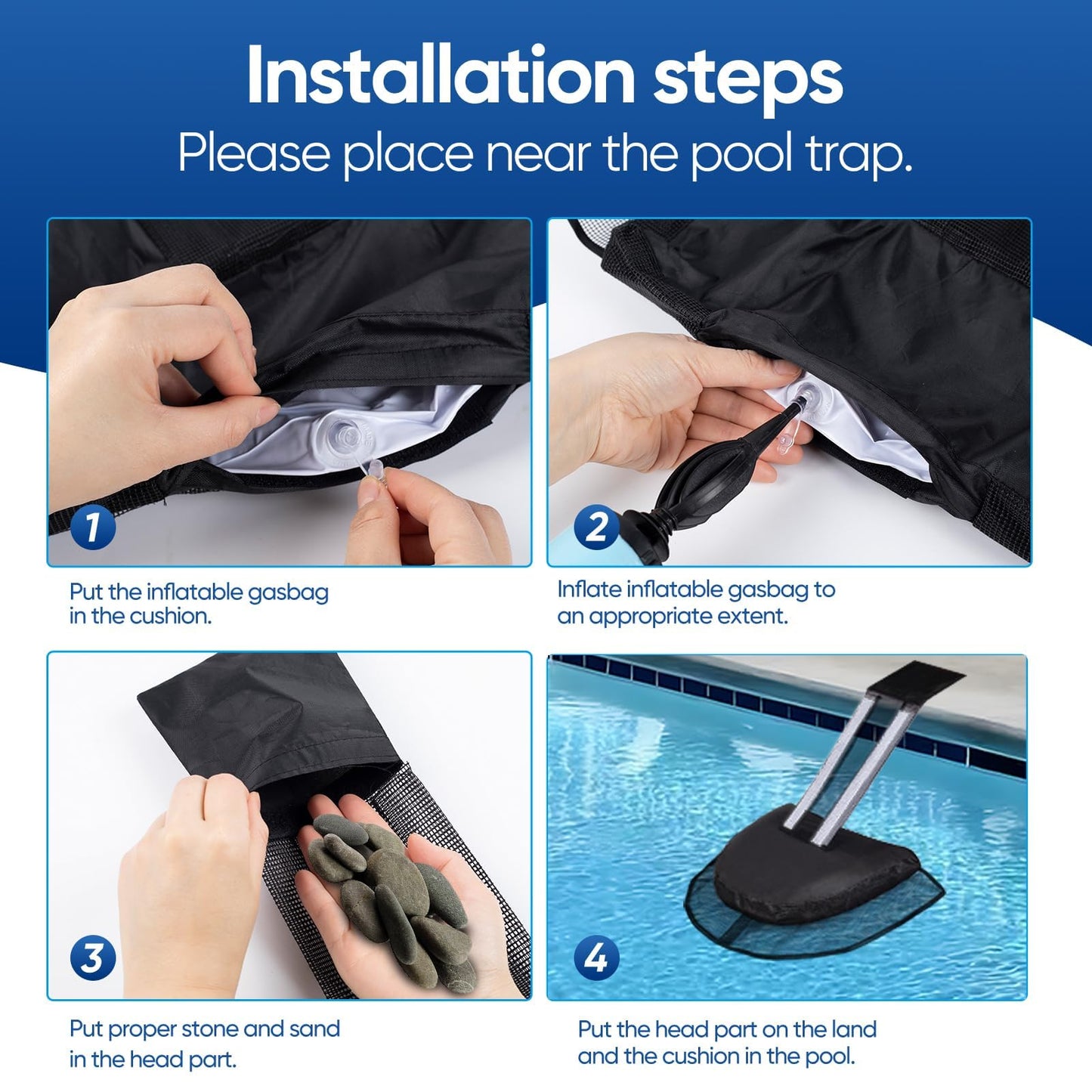 LCHUANG Pro Frog Animal Life Saver Saving Escape Ramp Bridge Ladder for Swimming Pool Floating Small Wildlife Critter Duck Duckling Lily Pads Rescue Float Log Creature Pool Maintenance (Black-2Pack)