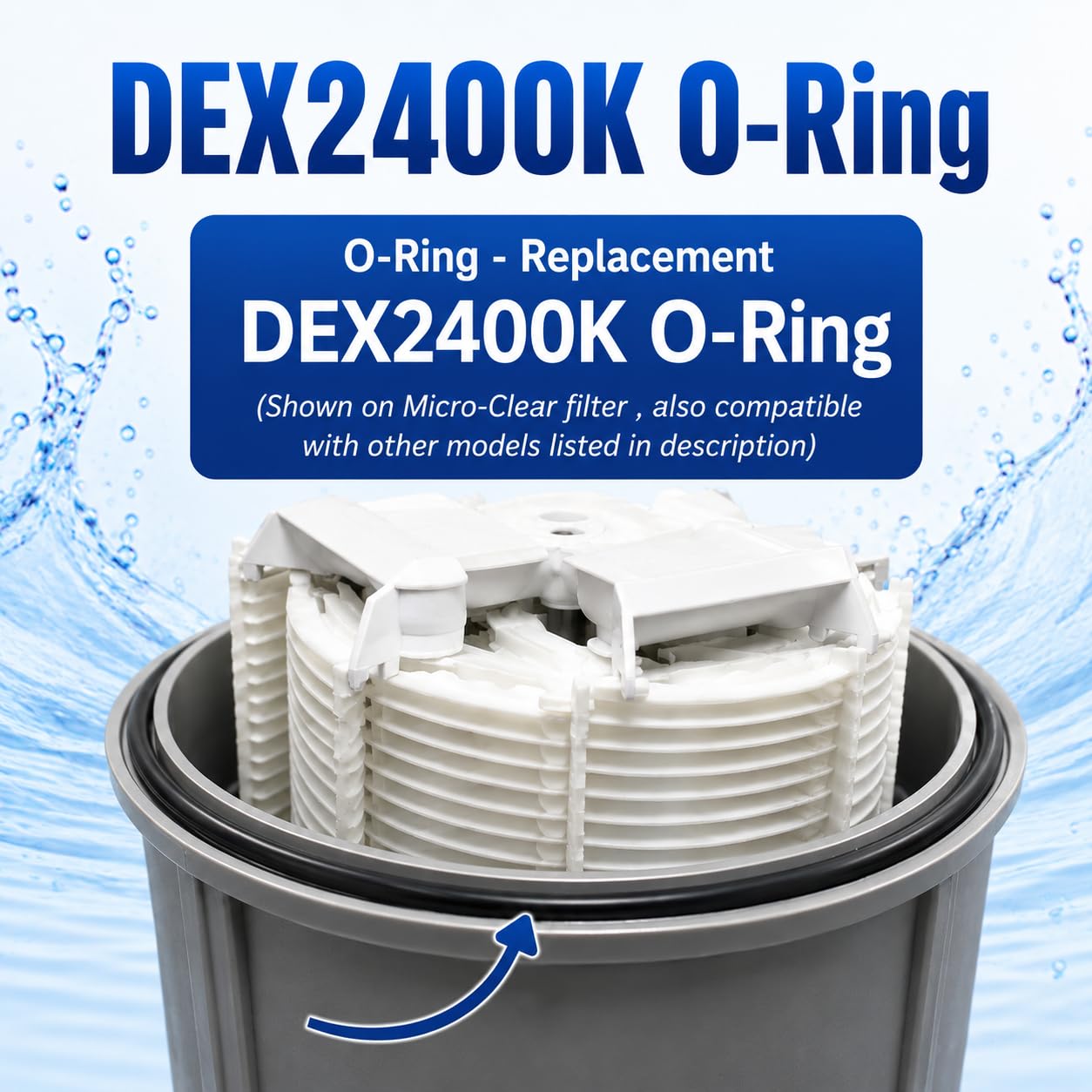 AppliaFit Tank O-Ring Compatible with Hayward DEX2400K for Micro-Clear DE, Pro-Grid DE, Super Star Clear and SwimClear Filters (2-Pack)