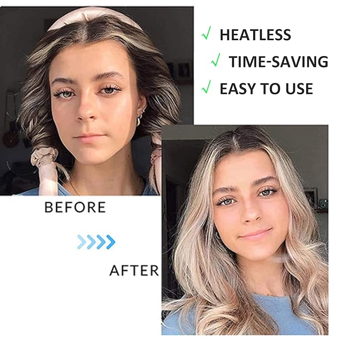 Heatless Curls Overnight,Satin Curling Rod Headband,Hair Curlers for Long and Medium Hair,Silk Curls Headband with Gift BOX,No Heat Rollers to Sleep in(Olive-36.30)