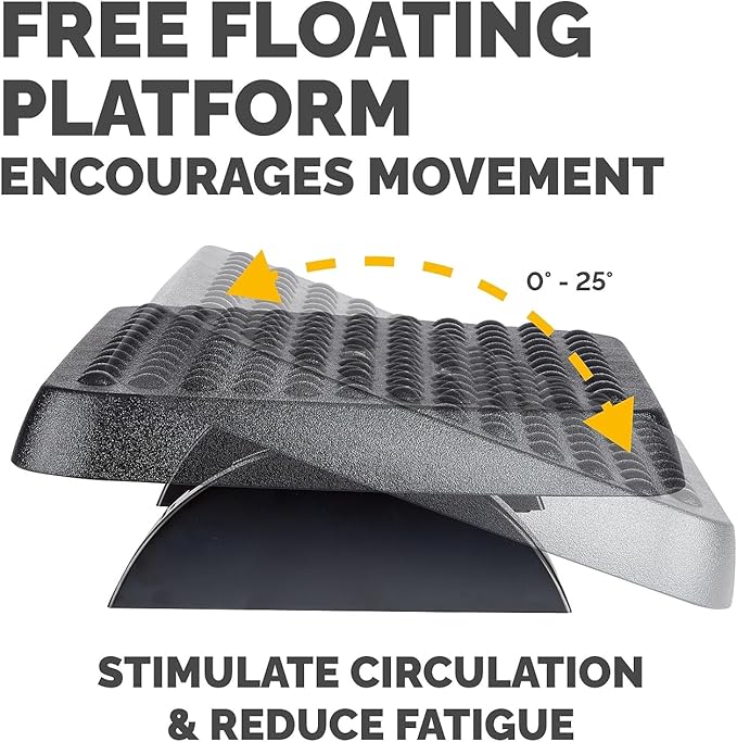 Fellowes 48121 Standard Footrest, 2 Position, 17-5/8x13-1/8x3-3/4, Graphite
