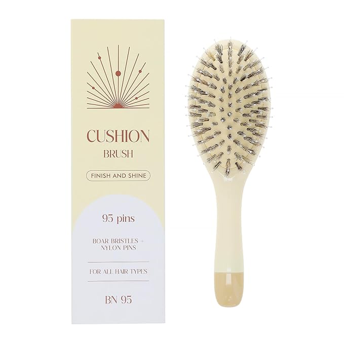 Boar Bristle Hair Brush -boar bristles + nylon pinsÃ¯Â¼Â Smoothes & Detangles All Hair Types, Hairbrush for Women, Men & Kids, Distributes Oils for Natural Shine & Stimulates Scalp
