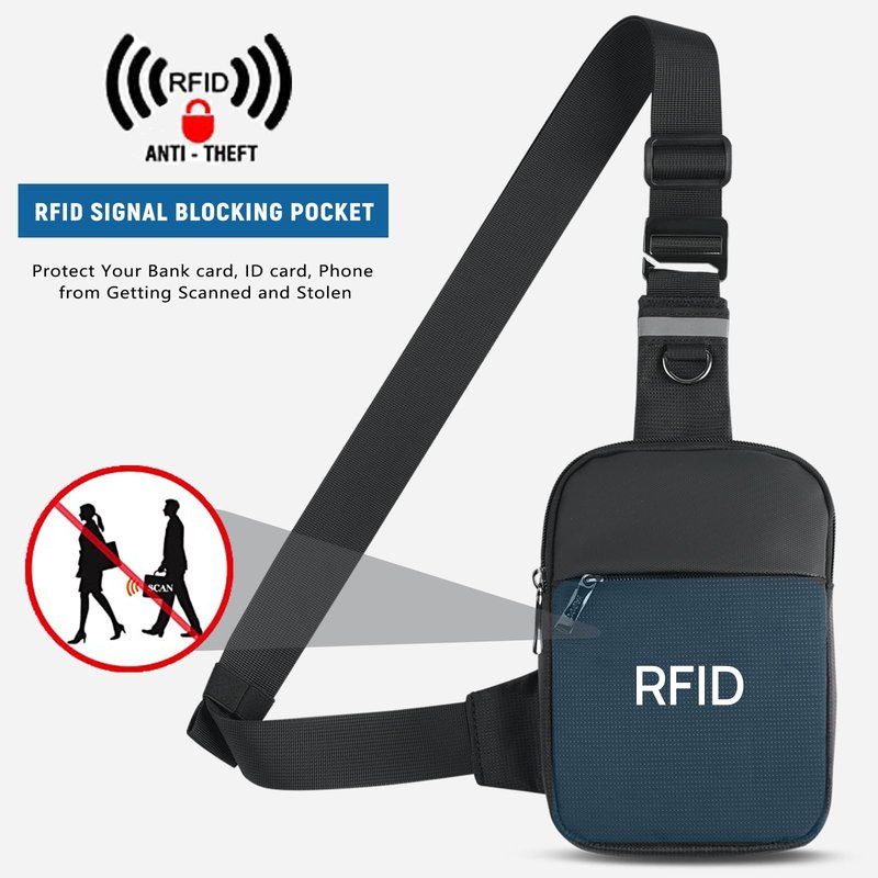 Small Sling Bag Mini Crossbody Bag with RFID Blocking Fashionable Fanny Pack for Women and Men Chest Bags for Travel
