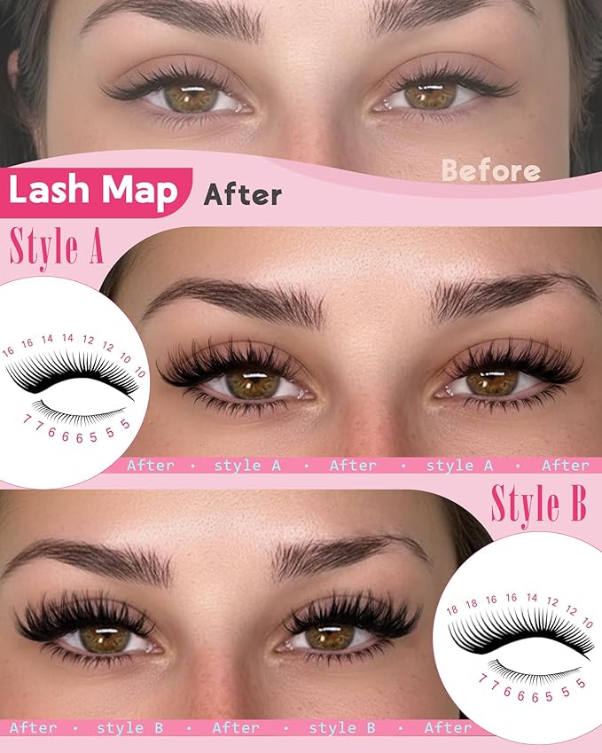 Goddvenus Wispy Eye Lash Clusters Kit Natural Cluster Eyelash Extensions Kit False Eyelash Clusters Fluffy DIY Individual Lash Extensions Kit C Curl