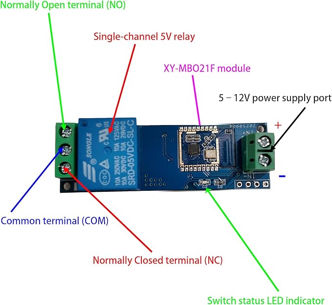 Swianic Single Channel Bluetooth Proximity Switch Module, 5-12V, Multi-Phone Pairing, for E-Bike, Door Lock, Home Automation (SW-HID-SingleChannel)