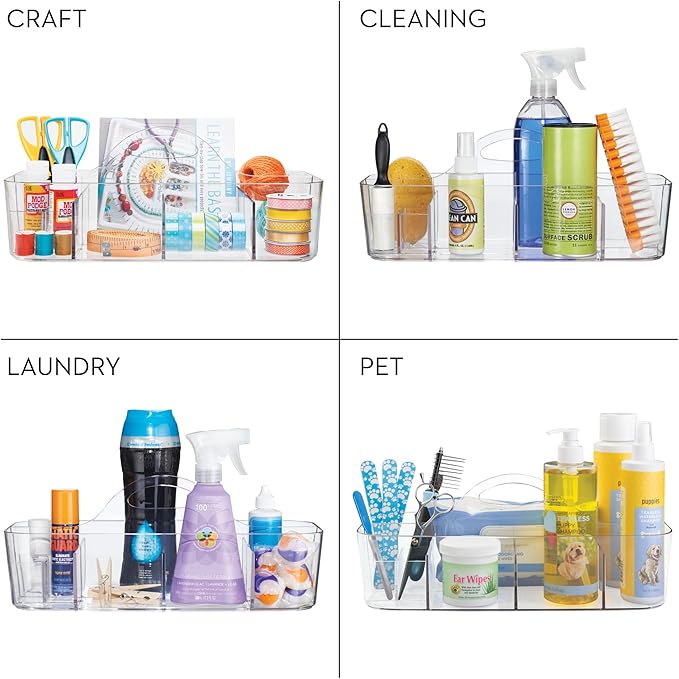 iDesign Recycled Plastic Cosmetic Organizer Tote, The Clarity Collection Ã¢ÂÂ 14.5Ã¢ÂÂ x 7Ã¢ÂÂ x 5.75Ã¢ÂÂ, Clear Bin