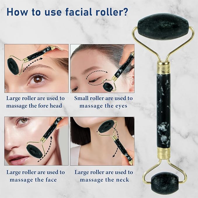 Face Brush 2 in 1, Silicone Facial Cleansing Exfoliating Brush Soft Bristles Pore Deep Cleansing, Jade Face Roller Skin Care Tools, Manual Dual Face Wash Scrub Brush Massaging Gift,PurpleBlack