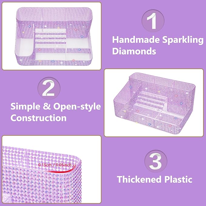 CGBE Nail Drill Holder, 28 Holes Drill Bit Holder for Nails, Professional Nail Tool Organizer, Nail Desk Organizer for Nail Tech, Nail Salon DIY Use - Diamond Purple (Not Including Nail Drill Set)