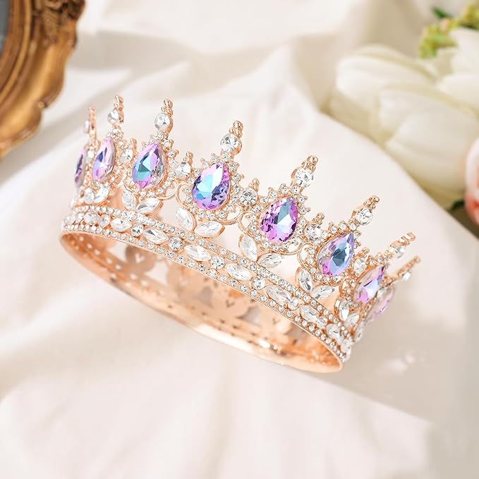 Queen Crown for Women Crystal Tiara for Women Rhinestone Wedding Headband for Bride Hair Accessories for Costume Birthday Party Prom
