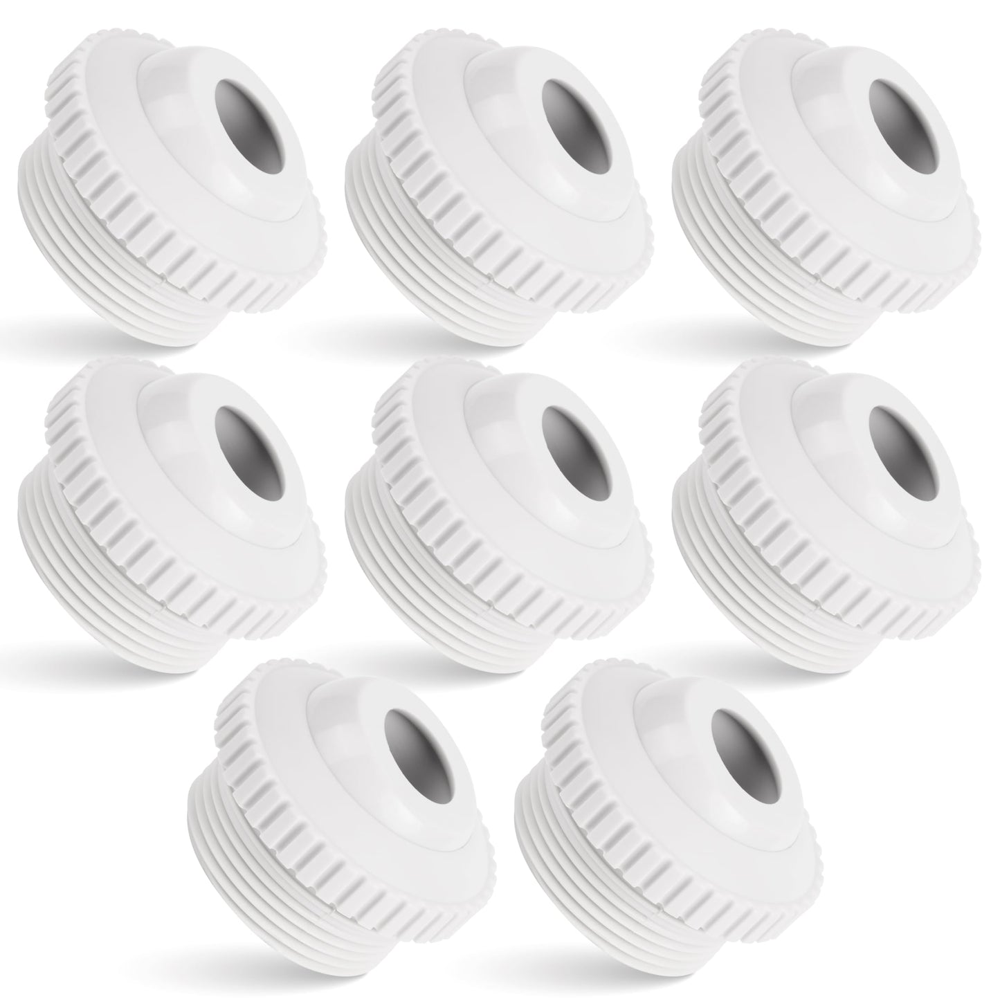 BlueStars Upgraded Pool Jet Nozzles SP1419D Directional Flow Hydrostream Return Jet Compatible with Adjustable 3/4" Opening Rotating Eyeball and 1-1/2 Inch MIP Thread - PACK OF 8