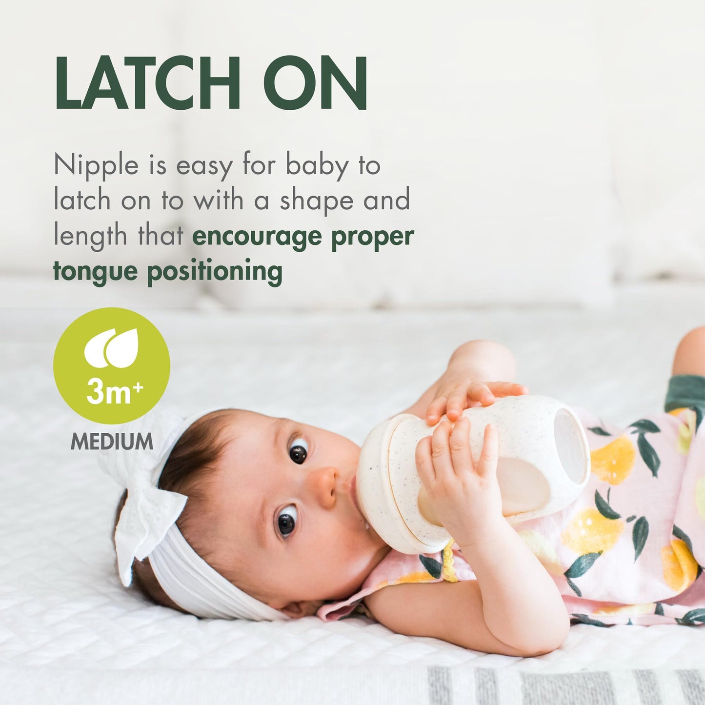 Boon Nursh Bottles - Silicone Baby Bottles Help Ease Colic Symptoms - Reusable Food-Grade Silicone Pouches with Polypropylene Shell - Medium Flow - 8 Oz - Speckle Green