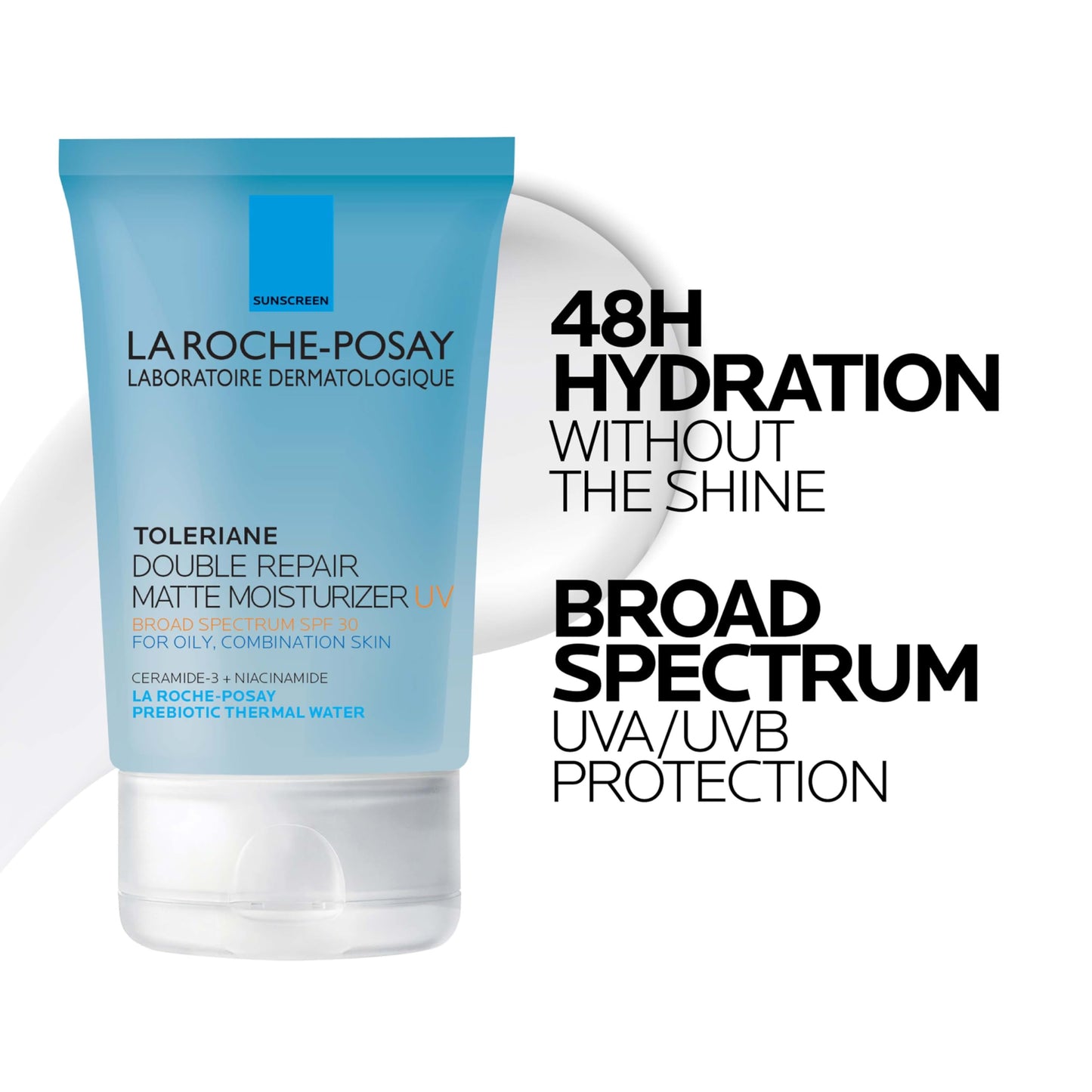 La Roche-Posay Toleriane Double Repair Matte Moisturizer SPF 30, Lightweight Daily Face Moisturizer for Oily Skin & Combination Skin, With Niacinamide & Vitamin B3, Oil Free, Fragrance Free