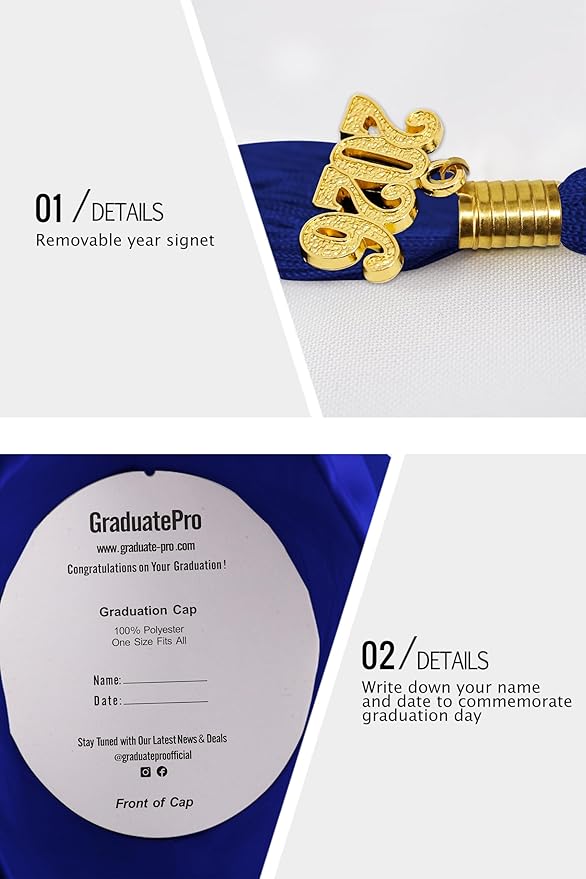 GraduatePro Matte Graduation Cap with 2026 Tassel for Adults High School and Bachelor Master 12 Colors