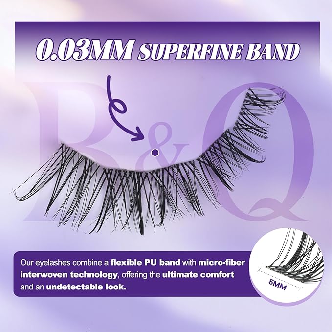 B&Q Natural Lash Clusters 04 - Cluster Eyelash Extensions, Pestañas Postizas Naturales Style Eyelashes Comfort Fit - Day-to-Night Natural Effect - Office & Date Ready For Effortless Beauty(8-16mix)