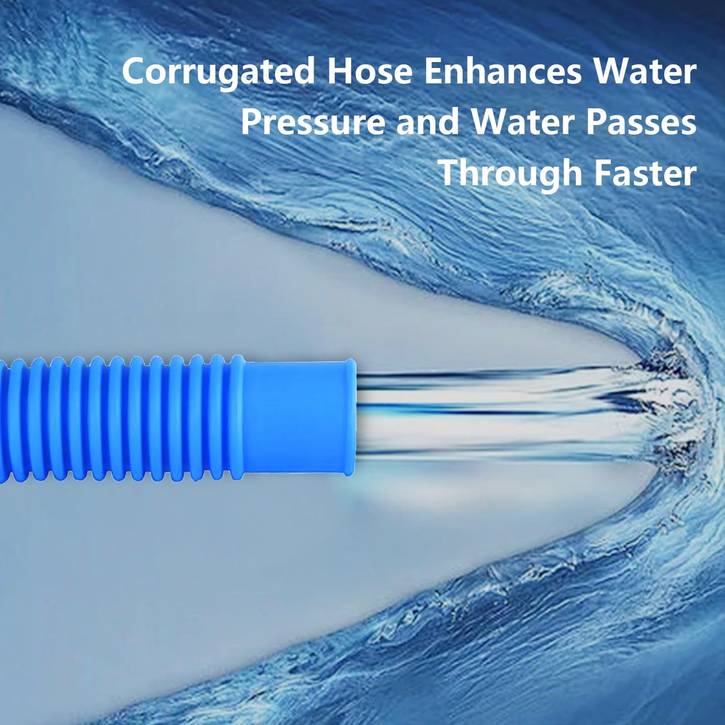 1-1/4-Inch Replacement Pool Hoses for Intex Coleman Bestways Above Ground Pools,1.25" Diameter Pool Hose Compatible with Intex Pump Models #607/#637 (Blue- 2 Pack)