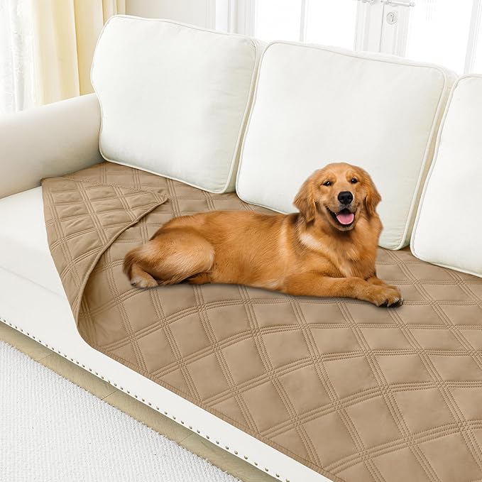 Smiry Waterproof Dog Bed Cover Blanket 30x70, Soft Reversible Pet Blanket, Washable Leakproof Cats Dogs Couch Cover for Sofa, Couch, Furniture, Camel/Camel