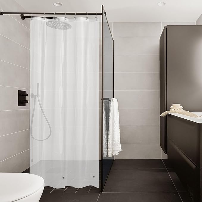 Mrs Awesome Stall Shower Curtain Liner 36x72, PEVA Plastic Shower Liner for Bathroom Lightweight & Waterproof, 36 x 72, Frost