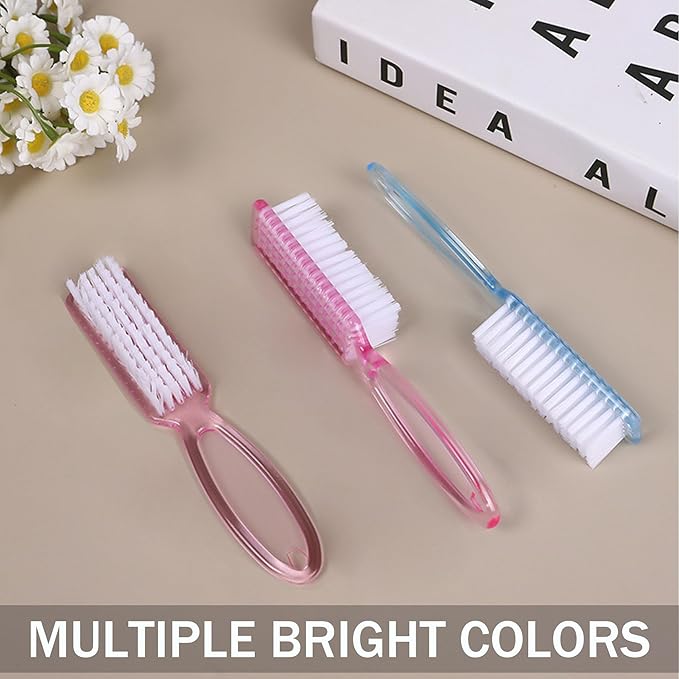 6 PCS Handle Grip Nail Brush,Hand Fingernail Cleaner Brush Manicure Tools Scrub Cleaning Brushes for Toes and Nails Cleaner (Multicolor)