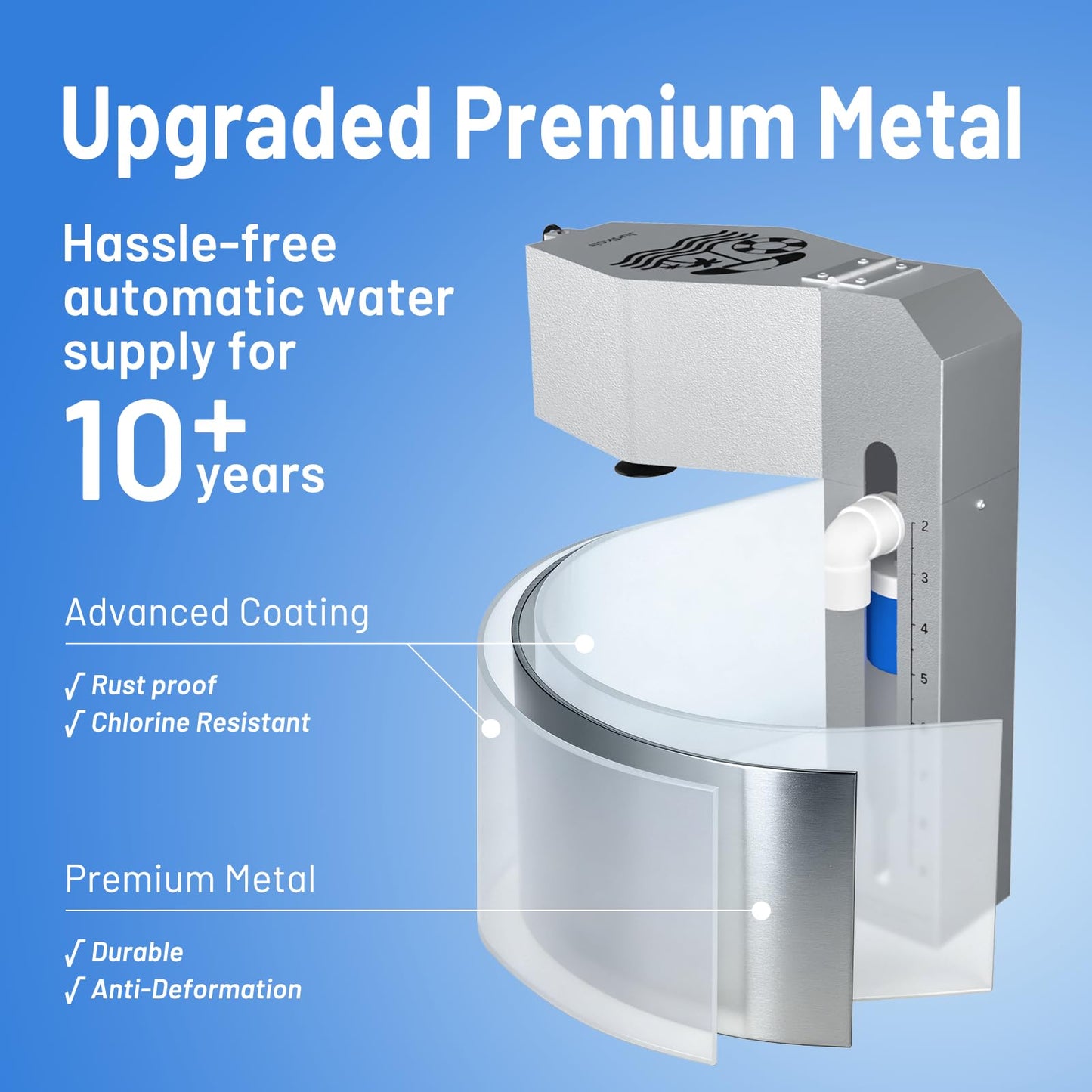 Judkoir Automatic Pool Filler, Metal Construction with Anti-Corrosion Coating, 2 to 9 Inch Visual Water Level Adjustment, Pool Water Leveler Auto Fill, Pool Stuff, Swimming Accessories