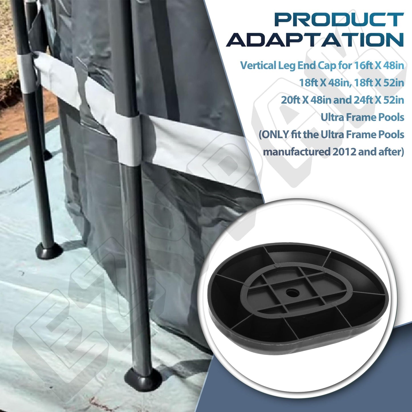 3 Pcs 11453 Pool Leg Cap Replacement, Compatible with Intex Ultra Frame Above Ground Swimming Pools 15ft - 26ft, Vertical Leg End Cap for 28301TT, 28303SR, 28321EH, 28323EH, 28327EH, 28331EH, 28335EH