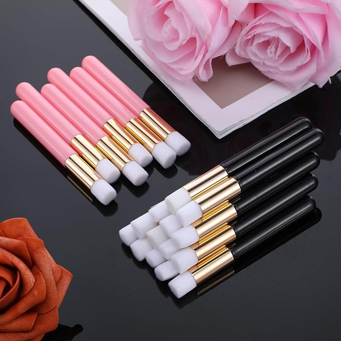 100 Pieces Lash Brushes for Cleaning, Lash Shampoo Brushes Eyelash Extension Cleansing Blackhead Removing Brush Nose Pore Deep Cleaning Facial Cleansing Brush (Pink, 3.8Inch)