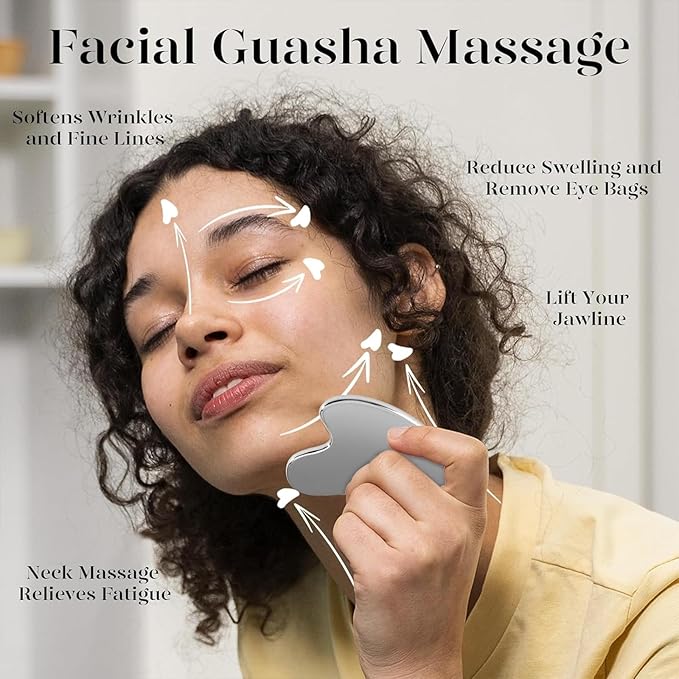 BAIMEI IcyMe Stainless Steel Gua Sha Facial Massager Tools |Relax Back Muscles | Face Sculpting | Daily Beauty Routine | Guasha Tool for Face|Skincare Gift for Women