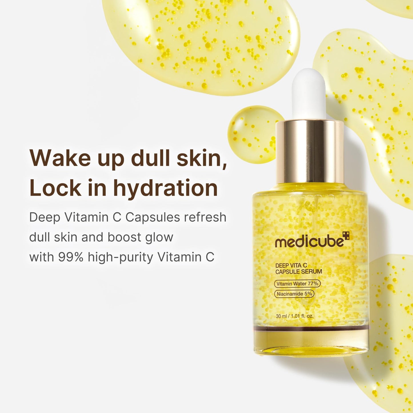 medicube Deep Vitamin C Capsule Serum | Hydrating Vitamin C Serum for Dull & Uneven-Looking Skin with Visible Concerns | Liposome Capsules for Smooth, Radiant Texture | Korean Skincare 1.01 fl.oz