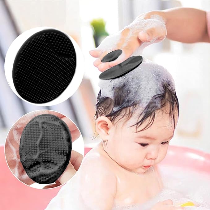 Baby Hair Brush, Mocokkiti Goat Bristles Brush and Baby Cradle Cap Brush Set for Cradle Cap Wood Bristle Brush for Newborns and Toddlers 2PCS