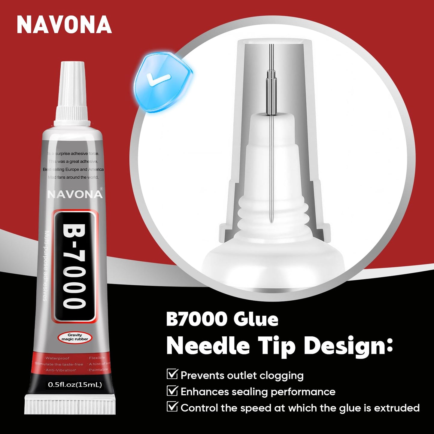 50 PCS 15ml B7000 Glue Clear with Precision Tip, Bedazzling Glue, Super Glues, Rhinestone Glue for Nail, Craft Glues, Jewelry Making, Nail Art, DIY, Makeup, Shoes