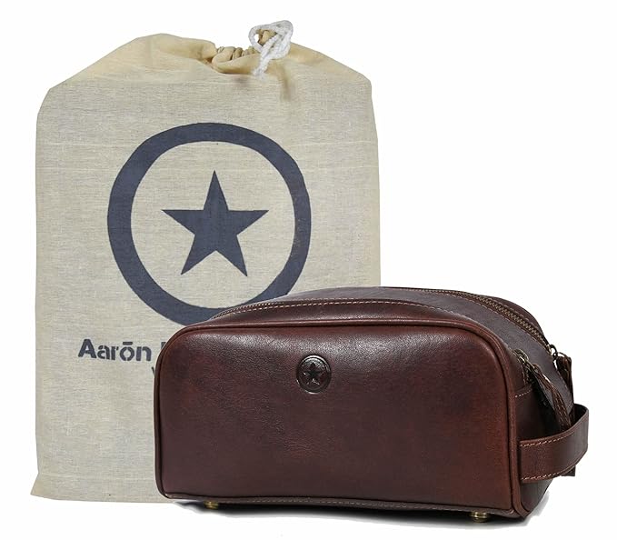 Leather Toiletry Travel Pouch Leather Waterproof Dopp Kit By Aaron Leather Goods