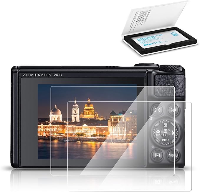 JJC (2 Pack) PowerShot SX740 HS SX730 HS Screen Protector, 9H Ultra Clear Tempered Glass Protector LCD Display Film for Can. SX 740 HS SX730 HS, Anti-Fingerprint Anti-Scratch Water-resistant