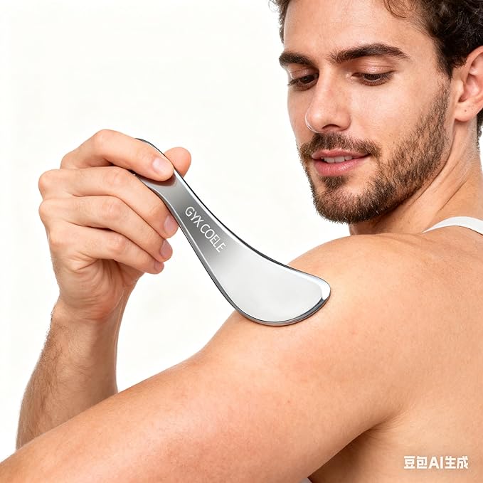 4 in 1 Professional Stainless Steel Muscle Scraper Tool Set, IASTM Therapy Tools with Storage Pouch, Physical Therapy and Soft Tissue Massage Tools