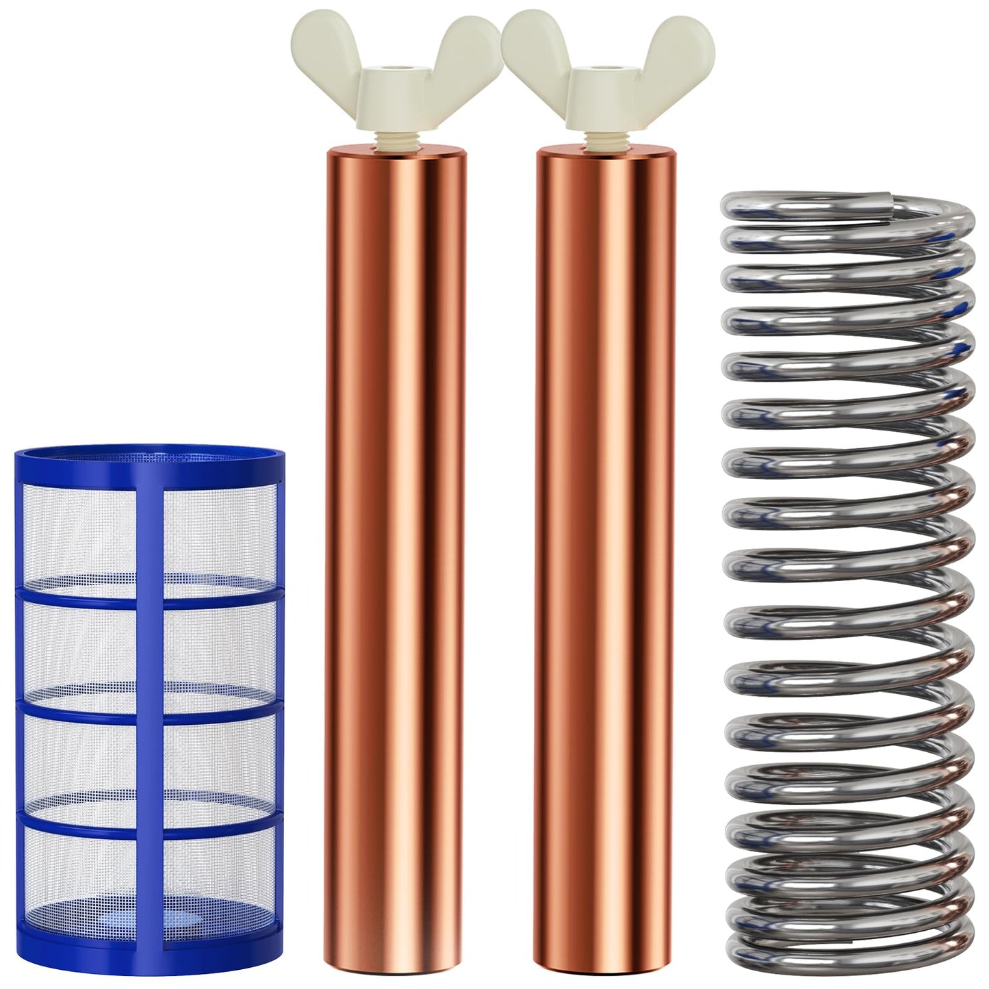 Troxlly Pool Ionizer Copper Replacement Kit - 2PCS Replacement Copper Anodes 4.13 x 0.71 Inch Universal Fit for Solar Ionizer, Complete Set with All Accessories