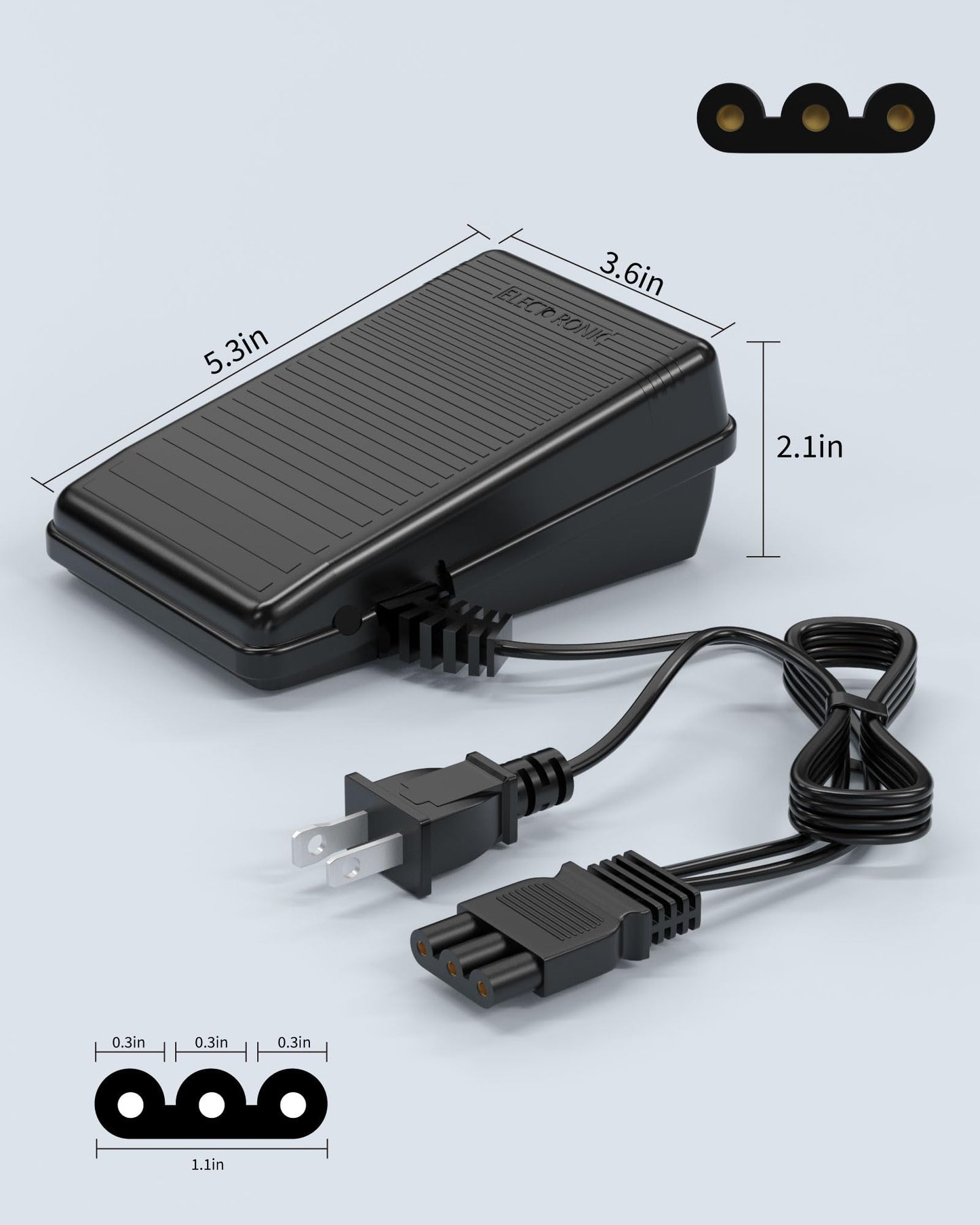 Foot Pedal Power Cord Replacement for Janome Sewing Machine Compatible with Janome 033770217 hd1000 128 2212 7318 7933 3434d Kenmore 385.12318990 385.12908 384 385 1802400