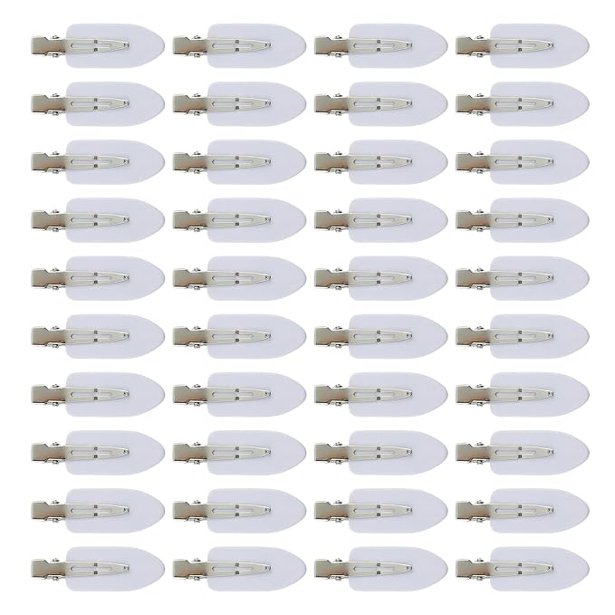 Creaseless Hair Clips for Women Styling 40Pcs Getting Ready No Crease Hair Clips for Bangs Setting No Bend Dent Makeup Clip Application Skincare Clip (White)