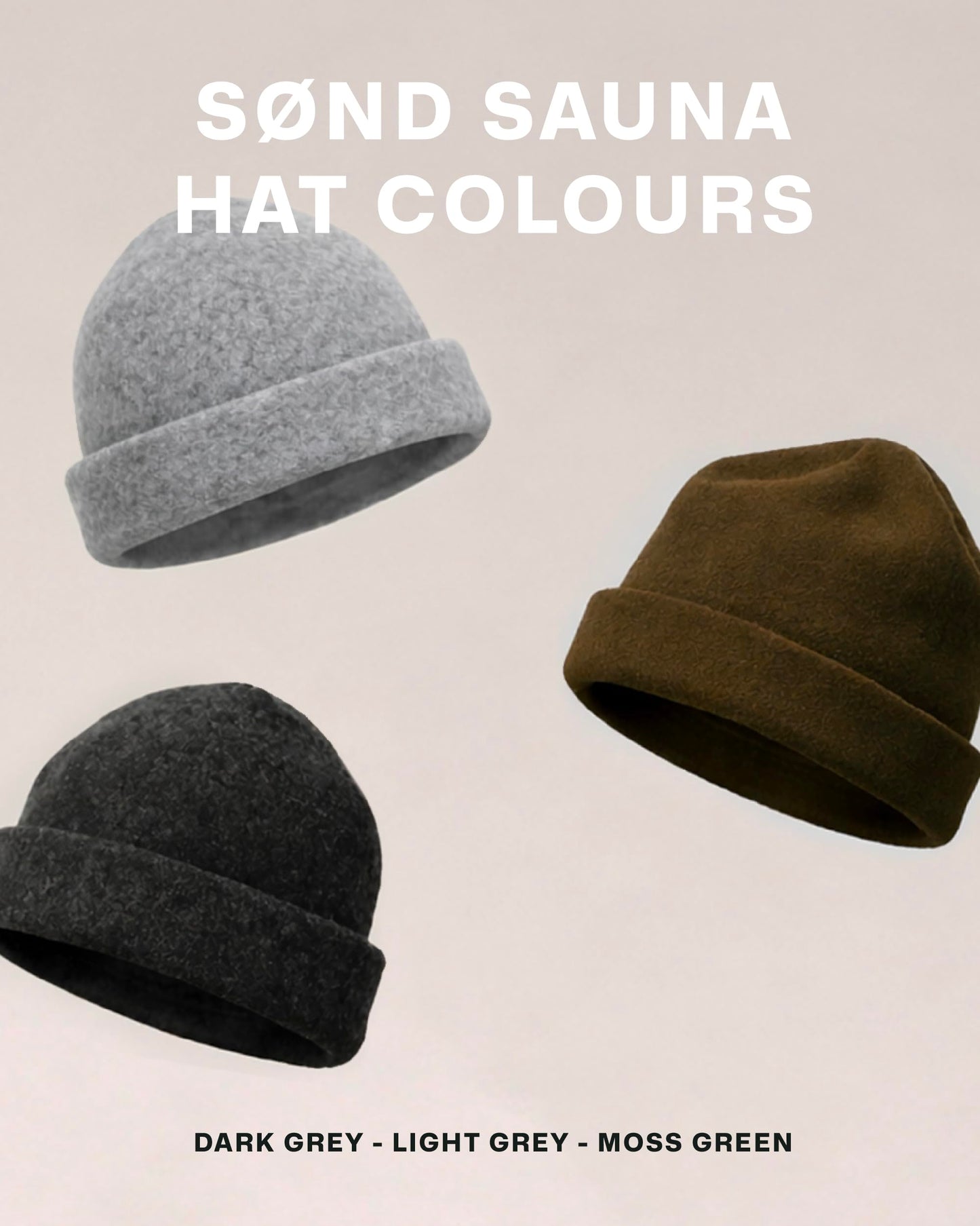 SØND - Sauna Hat for Men & Women - Merino Wool Heat Insulation & Hair Protection - Wool Sauna Cap & Banya Hat - Sauna Accessory - Beanie Style - Dark Grey