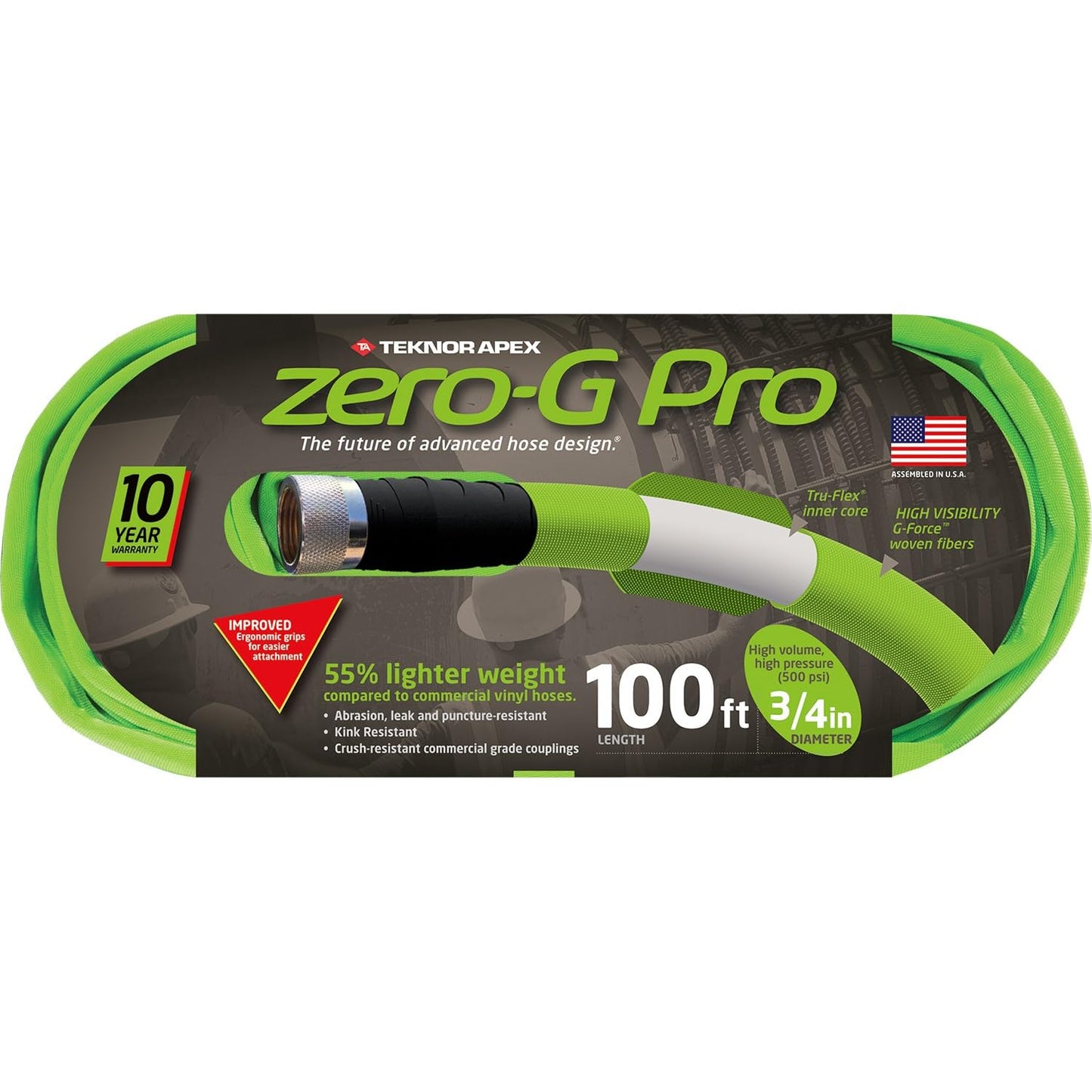 Teknor Apex zero-G NeverKink Durable Kink Free Garden Hoses (zero-G Pro, 3/4" x 100')
