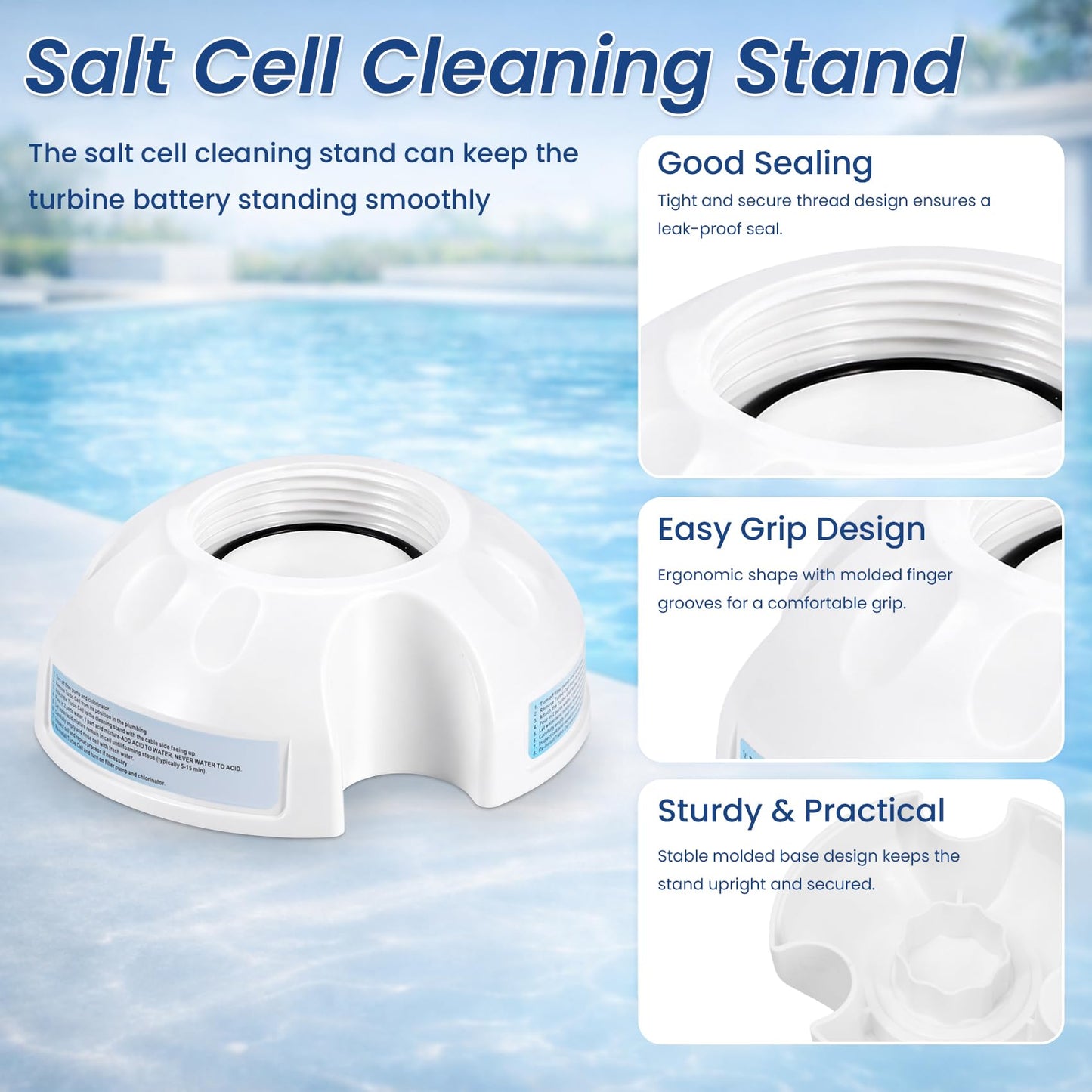 Salt Cell Cleaner - Fits for Hayward Salt Cell Cleaning Stand, Built-in O-Ring, Leak-Proof Design