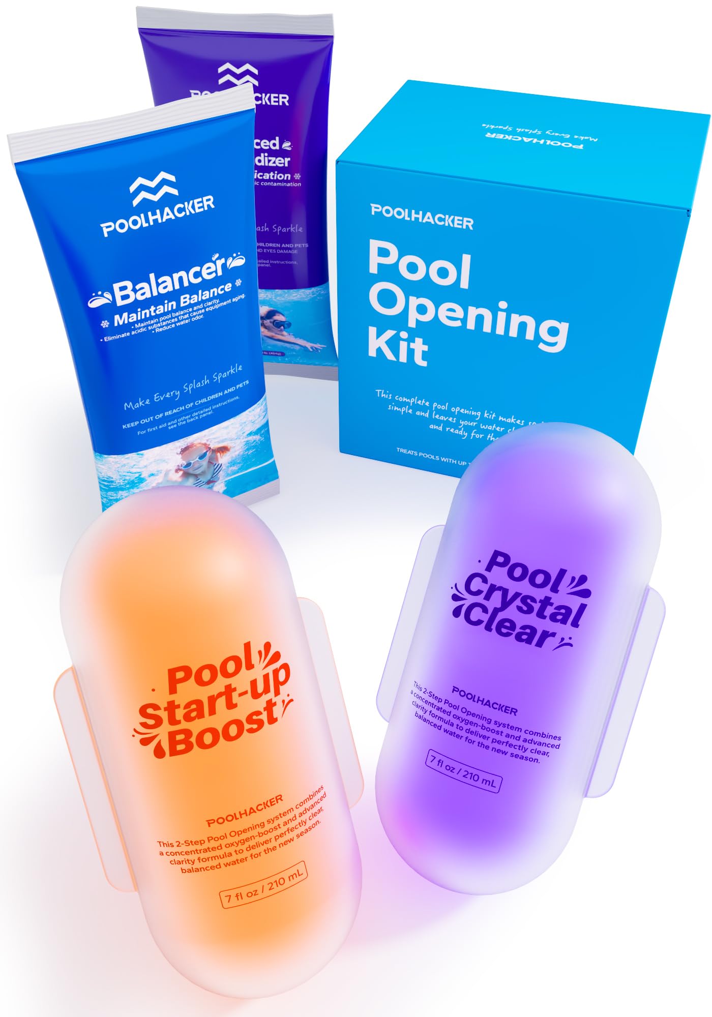 POOLHACKER 5 in 1 Pool Opening Kit - Pool Start Up Kit for Above Ground & Inground Pools, Easy to Use, Up to 15,000 Gallons