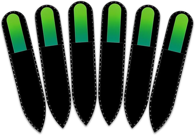 Mont Bleu Rainbow Crystal Nail File in Black Pouch - Small/Purse Size - Czech Tempered Glass - Handmade in Bohemia (Czech Republic)
