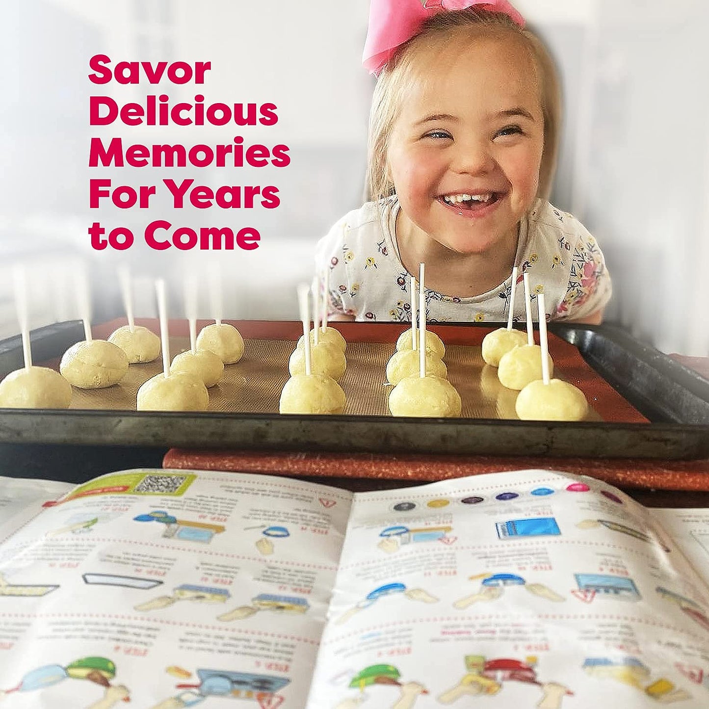Baketivity Kids Baking DIY Activity Kit - Bake Delicious Vanilla Cake Pops with Pre-Measured Ingredients – Best Gift Idea for Boys and Girls Ages 6-12