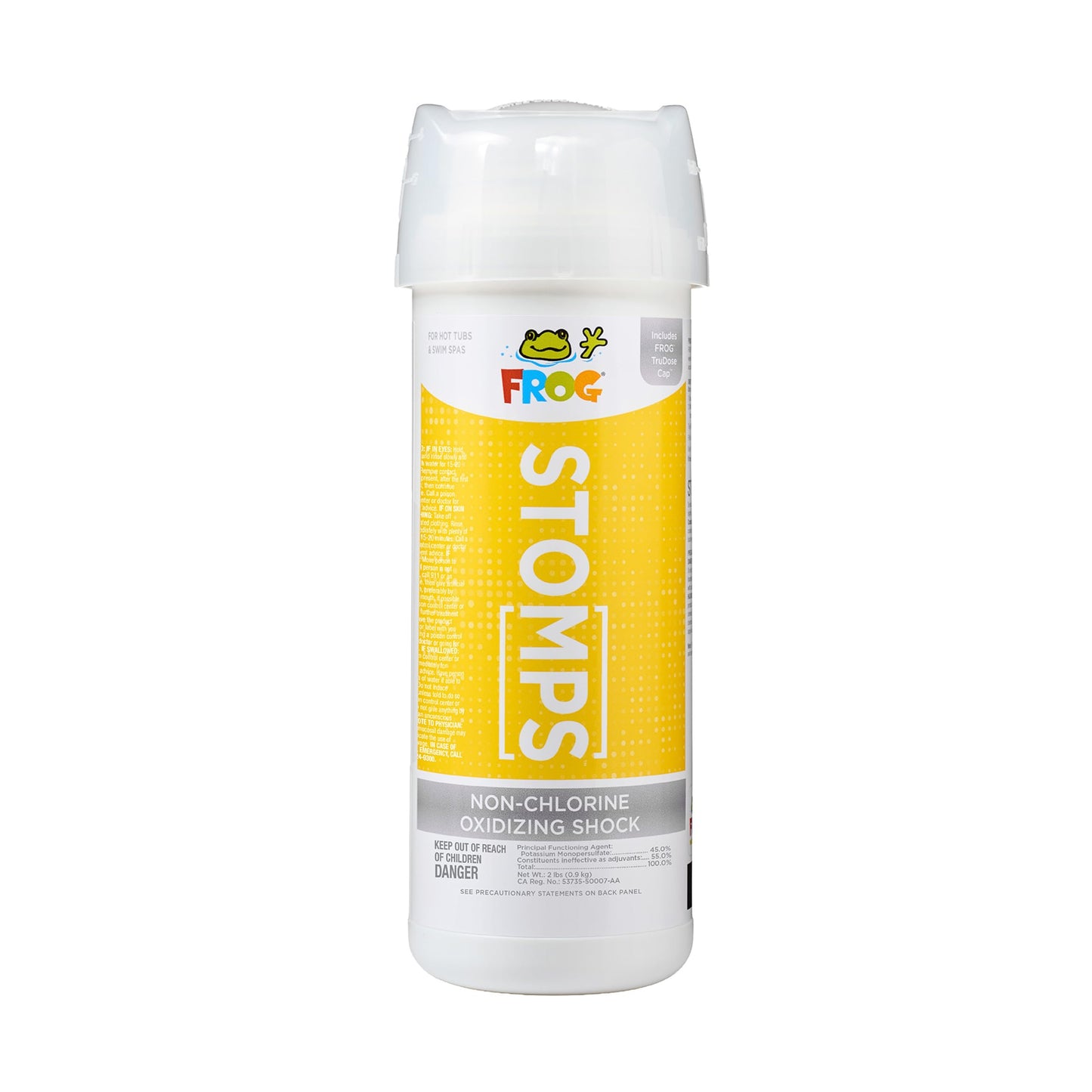 FROG StoMPS Non-Chlorine Shock Oxidizer for Hot Tubs and Swim Spas - 2 lb Bottle with TruDose Measuring Cap for Easy Maintenance & Treatment - 1 Pack