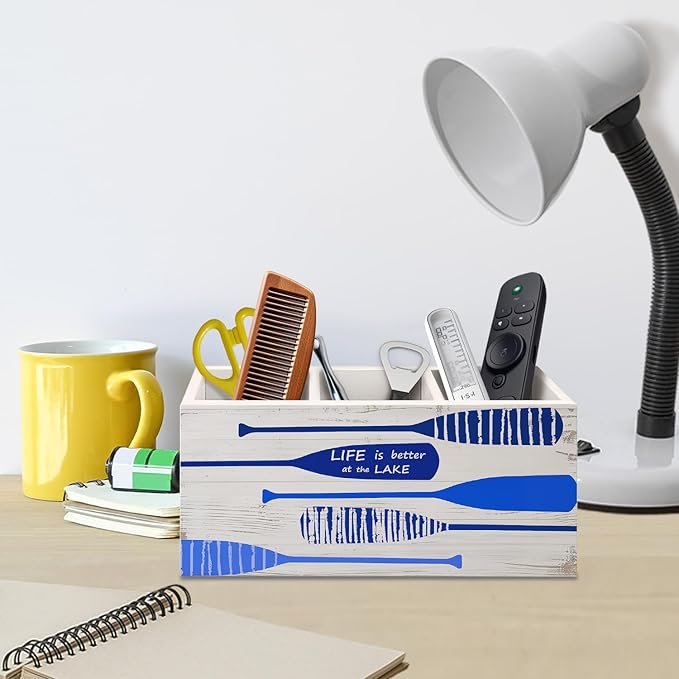 Lake Decor Pen Holder for Home Office Desk, Lake House Decor, Lakes Lovers Gifts Makeup Brush Toothbrush Holder Organizer for Bathroom Desk Accessories