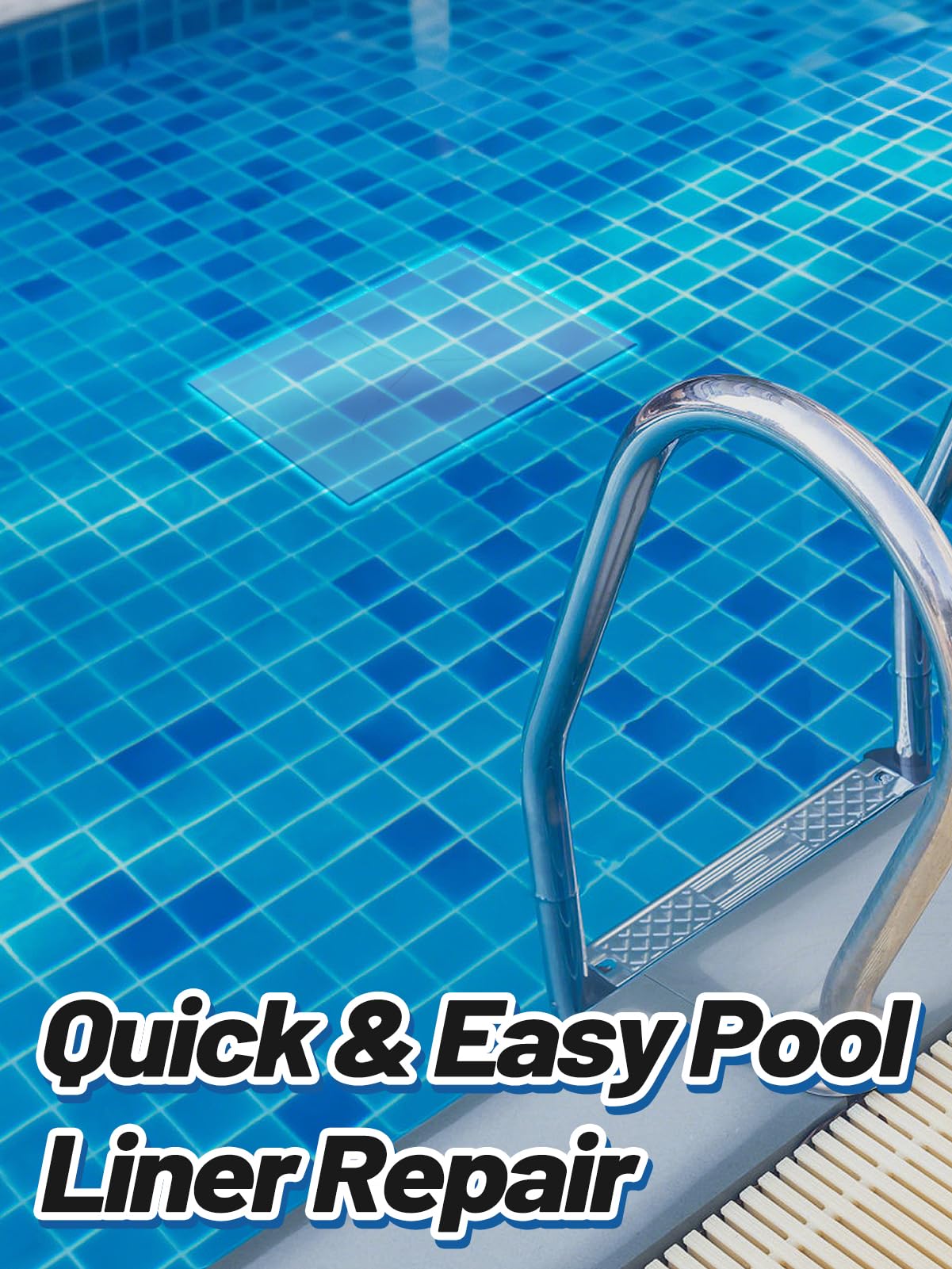 Aulock 2.8ft x 2ft Large Clear Pool Liner Repair Patch - Self-Adhesive Vinyl Patch Kit for In-Ground or Above Ground Pools Inflatable Swimming Pools, Clear